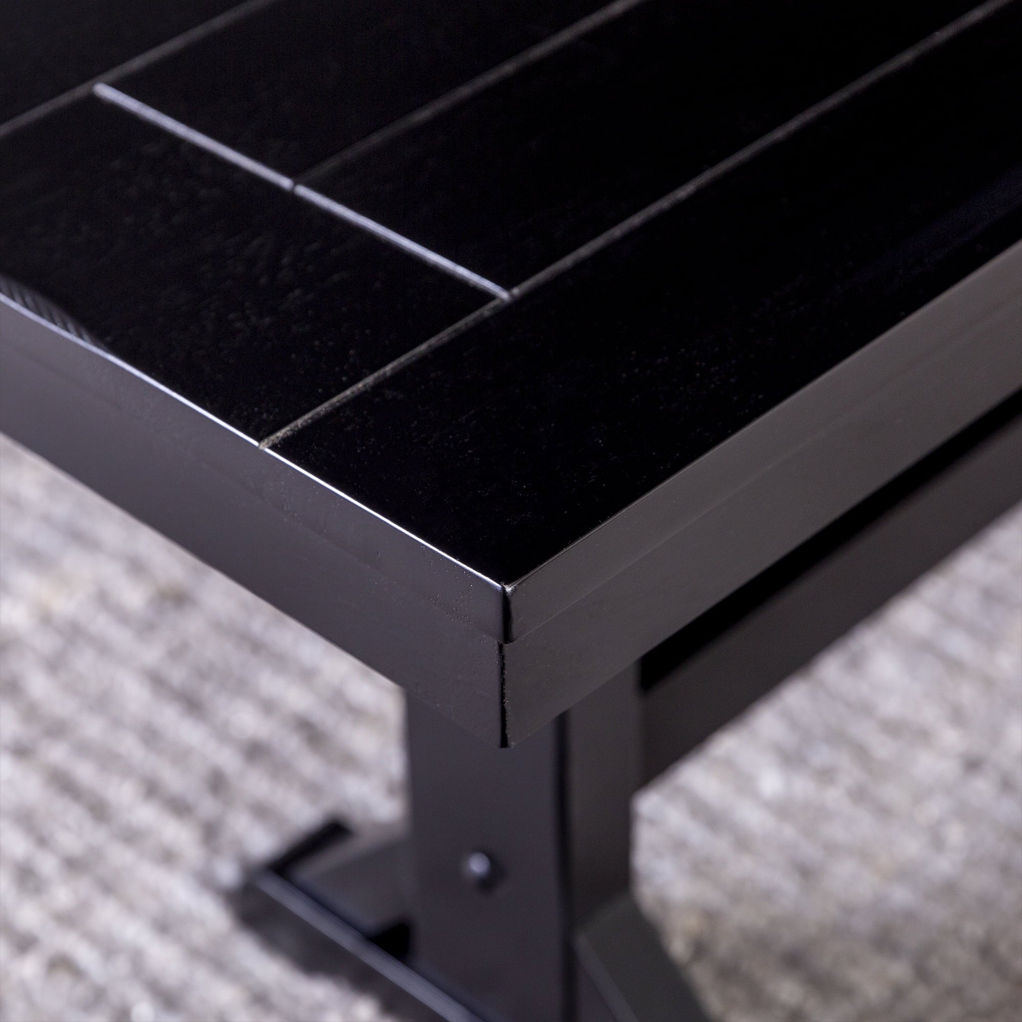 Antique Black Wood Bench H875