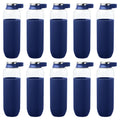 Navy Blue Plastic Water Bottles with Carrier Handle, 27 oz, Set of 10 H913297