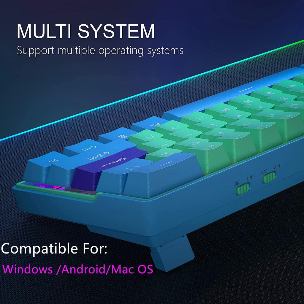 60 Percent Wireless Mechanical Keyboard with Cherry MX Blue Switch Q5628