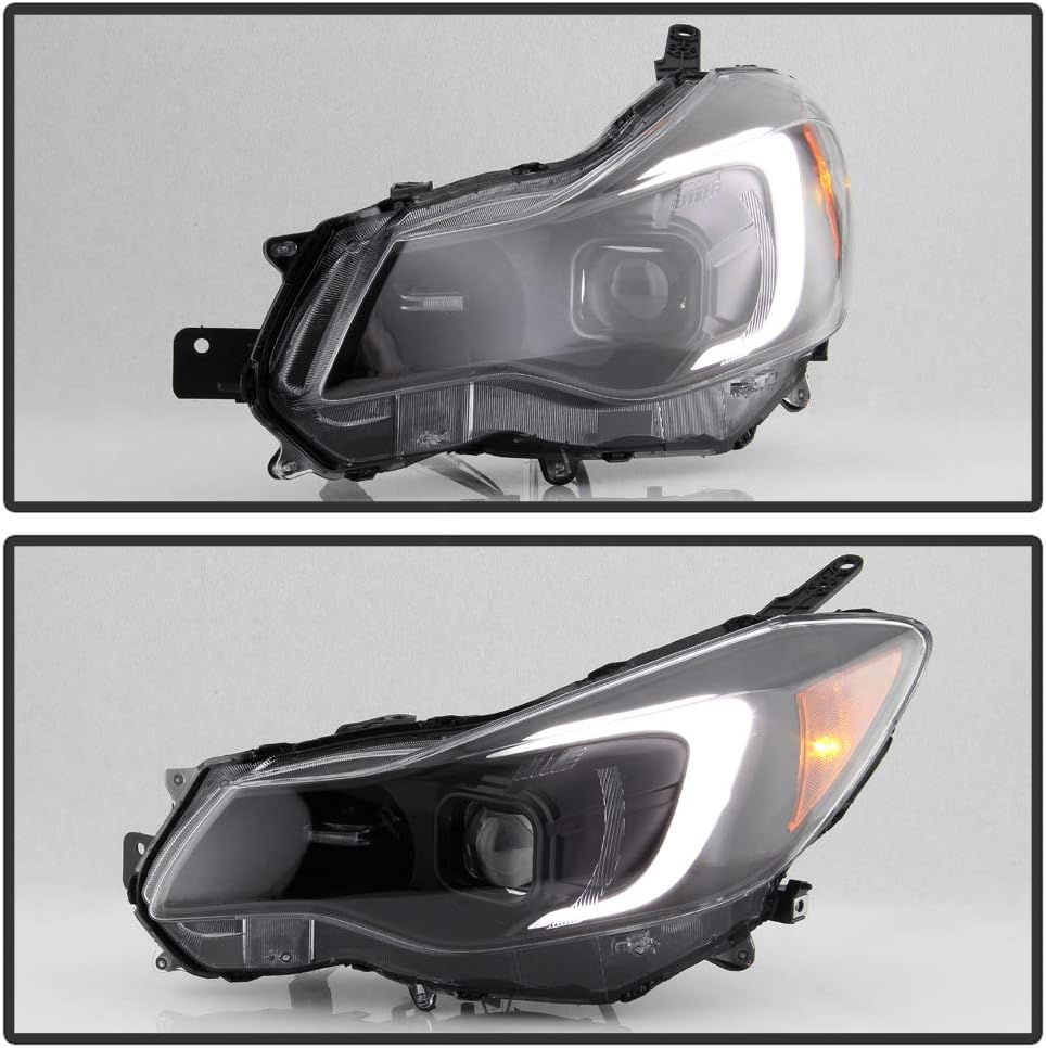 Black Housing LED Tube Projector Headlights Headlamps B31797