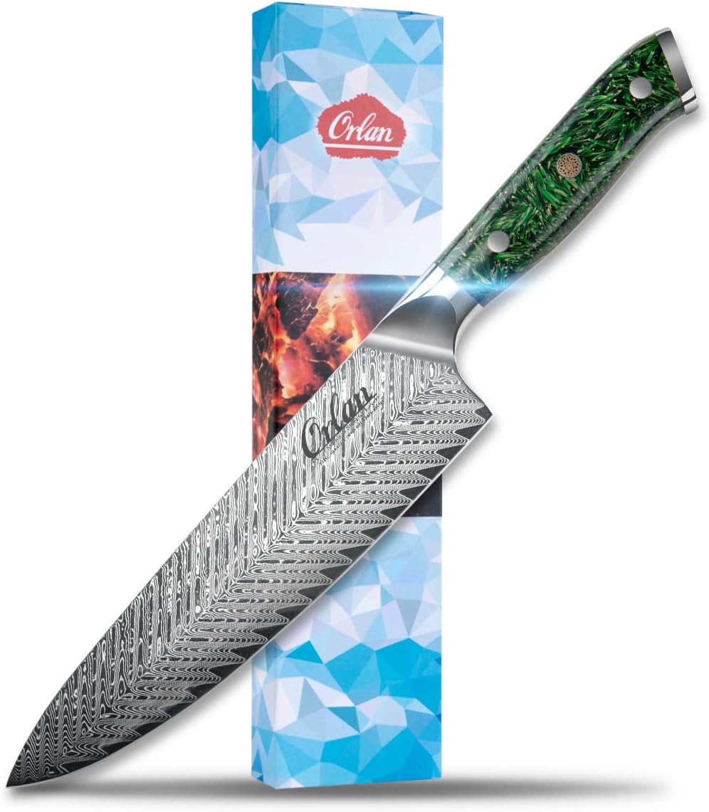 8 inch Chef Knife with VG10 Damascus Steel Blade and G10 Handle L871
