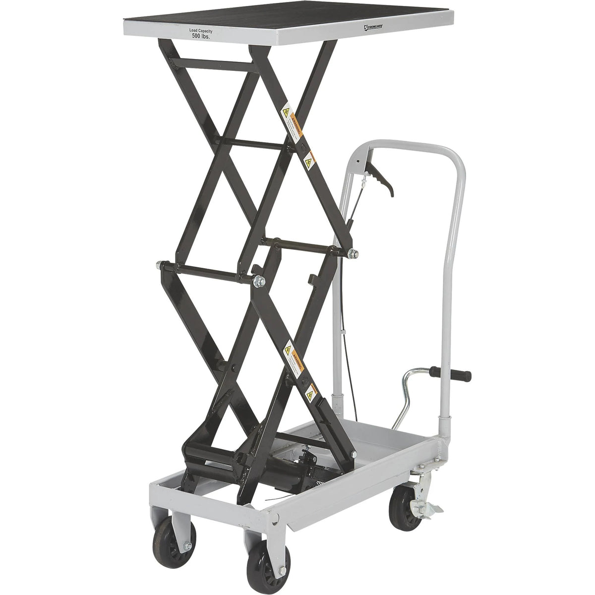 2-Speed Hydraulic Lift Table Cart, 500-Lb. Capacity, 50 3/4inch Lift Height C897862