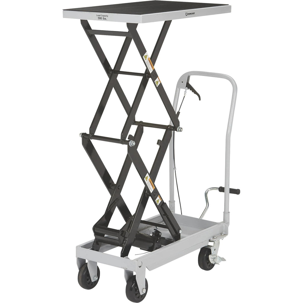 2-Speed Hydraulic Lift Table Cart, 500-Lb. Capacity, 50 3/4inch Lift Height E13600