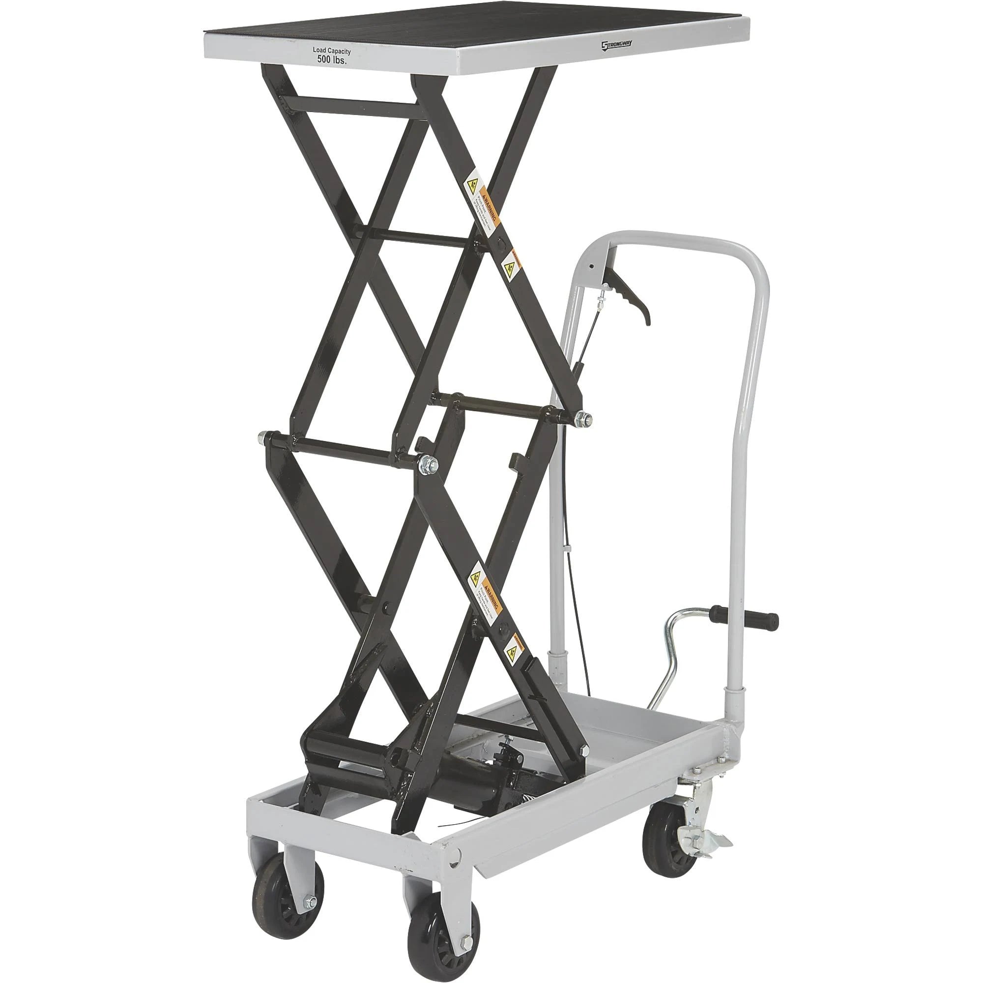 2-Speed Hydraulic Lift Table Cart, 500-Lb. Capacity, 50 3/4inch Lift Height E13600