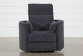 Blue Fabric Power Recliner Swivel Glider Chair R500