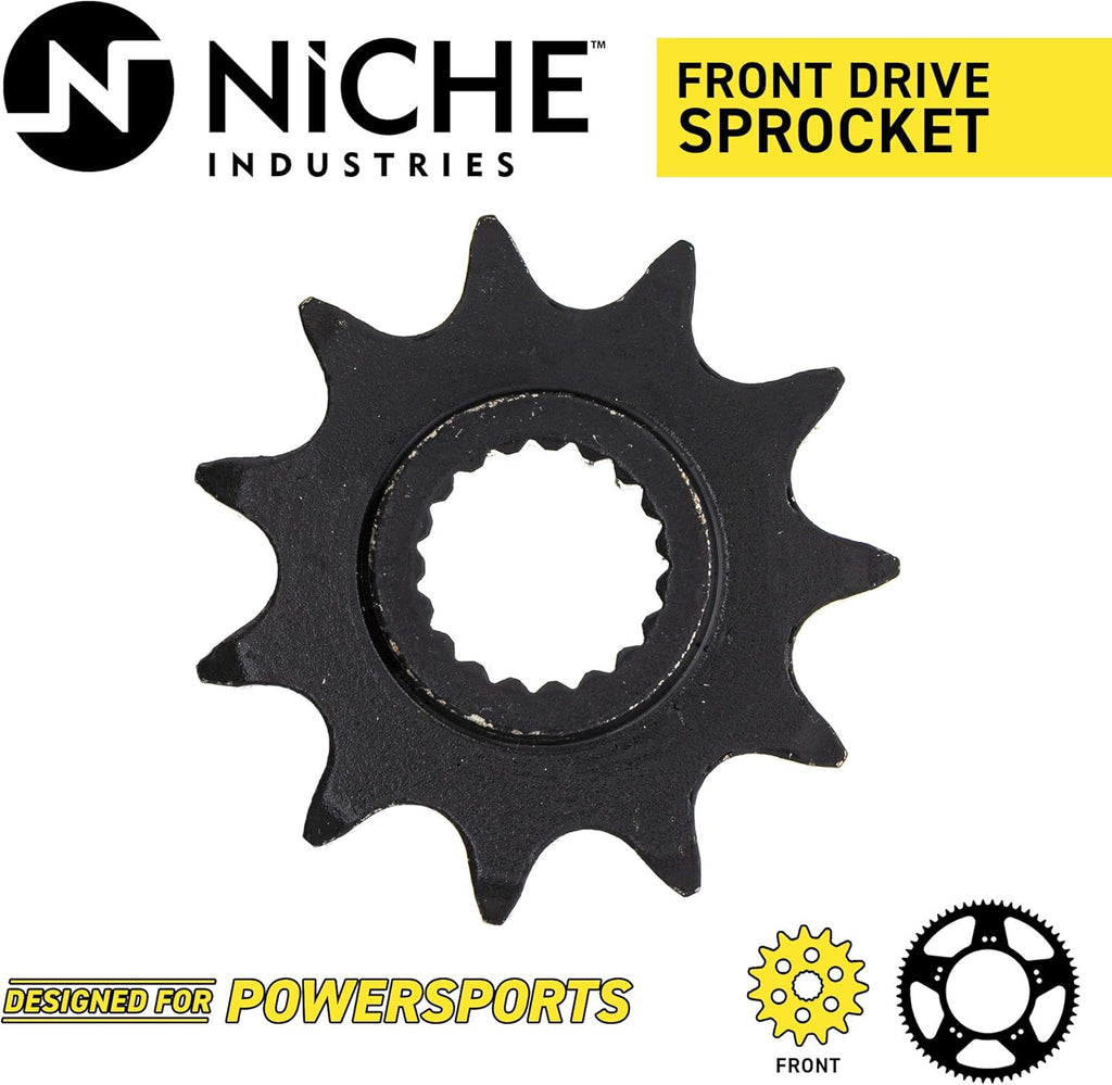 Drive Sprocket Chain Combo Front 11 Rear 42 Tooth 520NZ Standard 70 Links Pack of 2 D5881