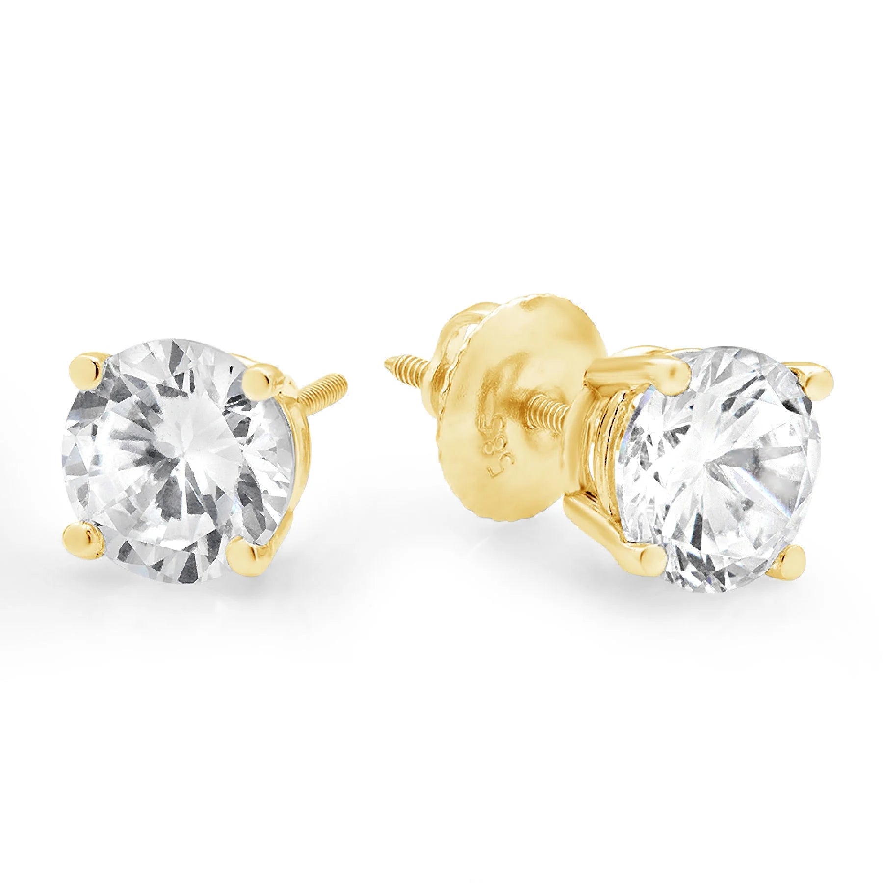 18K Yellow Gold Diamond Stud Earrings Q16311
