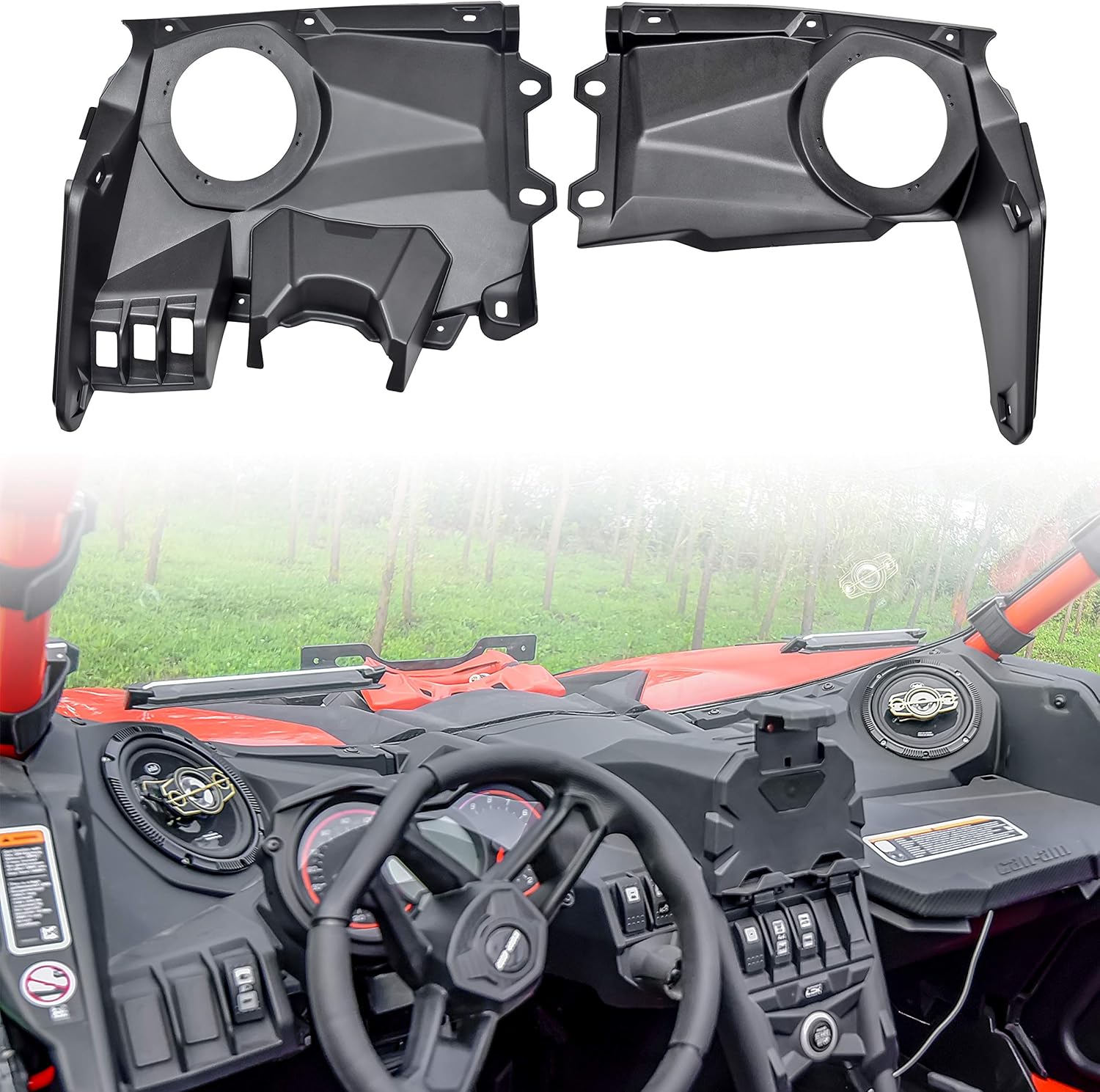 Front Dash Speaker Pods Enclosure Panels Mount Brackets Pack of 2 O77607