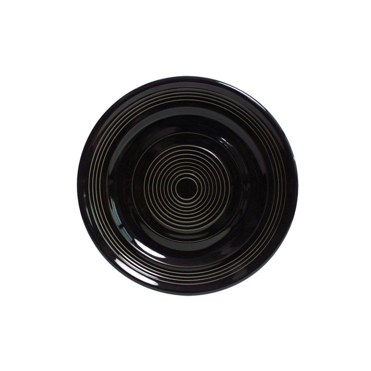 6 1/4 inch Round Plate Black, Case of 24 W37336