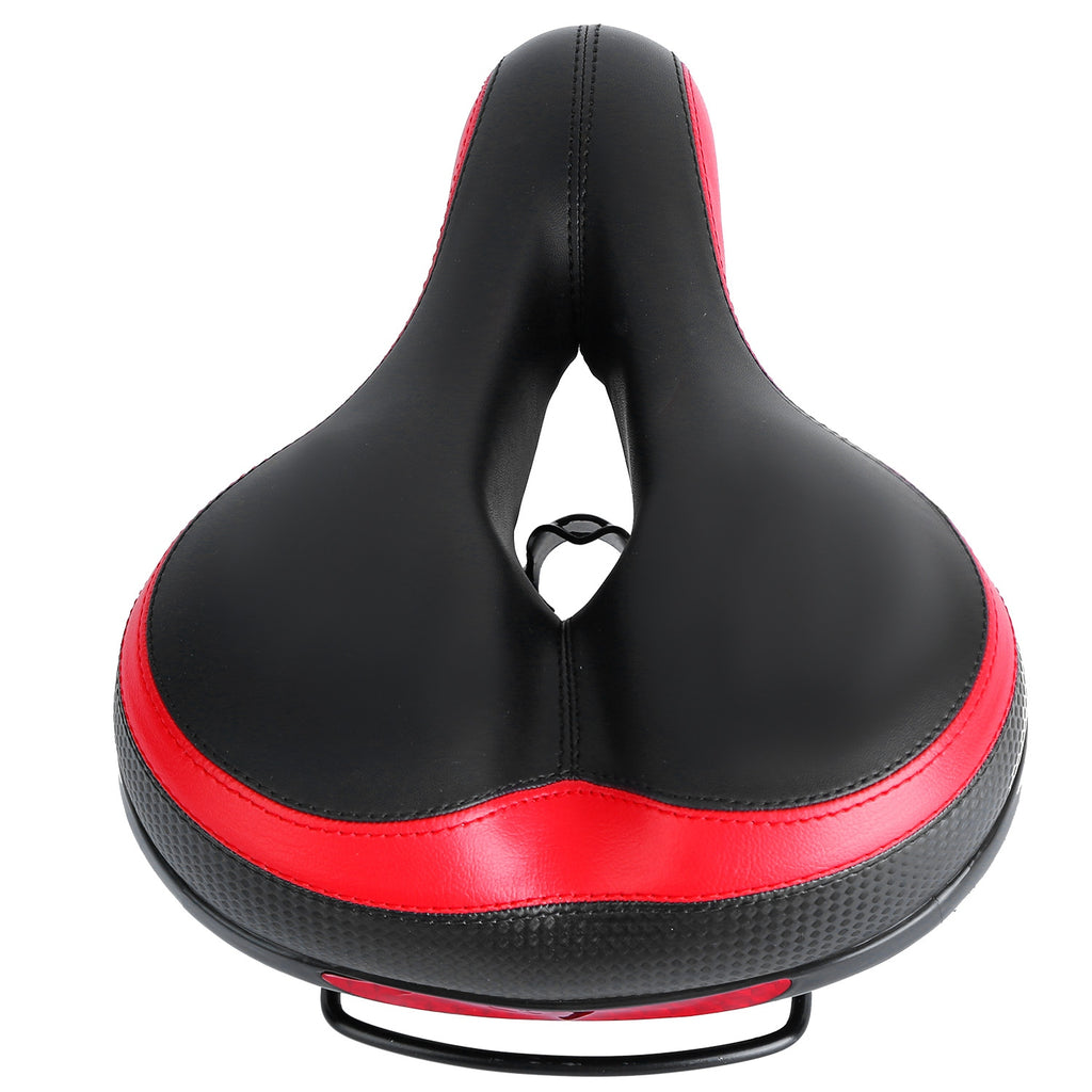 Black Red Bicycle Saddle Replacement with Dual Shock Absorbing Springs Y714993