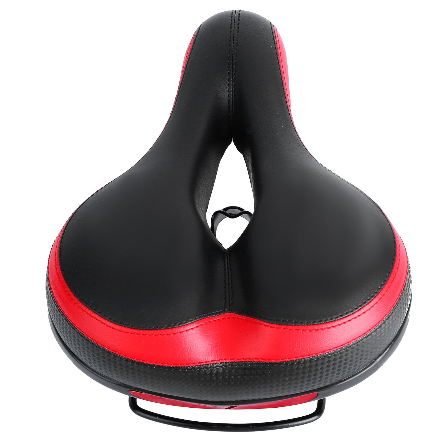 Black Red Bicycle Saddle Replacement with Dual Shock Absorbing Springs Y714993