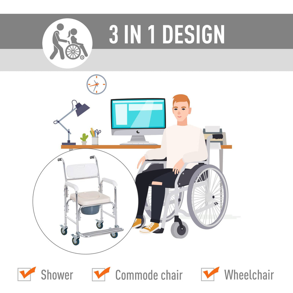 Medical Rolling Commode Chair E643060