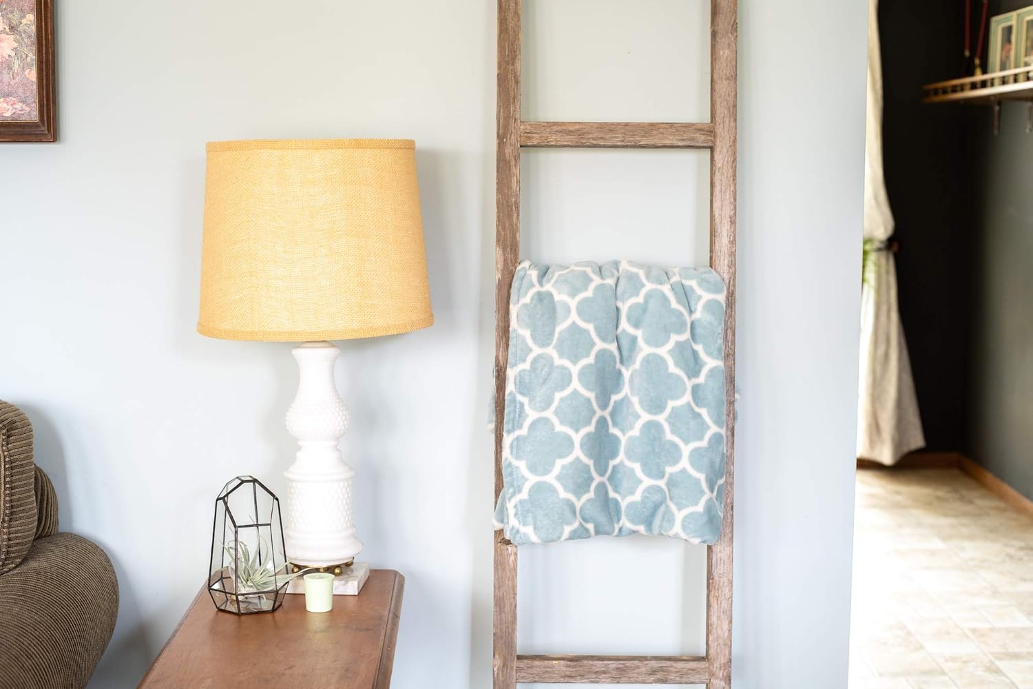 Rustic Farmhouse Decorative Ladder, 6 ft, 100% Recycled and Reclaimed Wood, Brown G1377