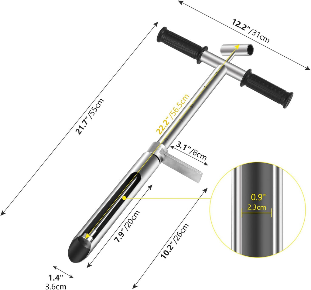 20" Stainless Steel Soil Sampler Probe with Ejector and Foot Pedal, Pack of 2 S8858