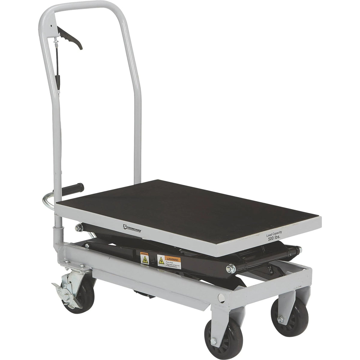 2-Speed Hydraulic Lift Table Cart, 500-Lb. Capacity, 50 3/4inch Lift Height E13600