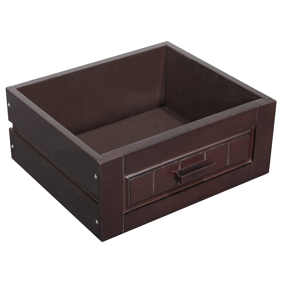 Dark Birch Floor Cabinet with 1 Door, 1 Drawer and 3 Open Shelves P60434