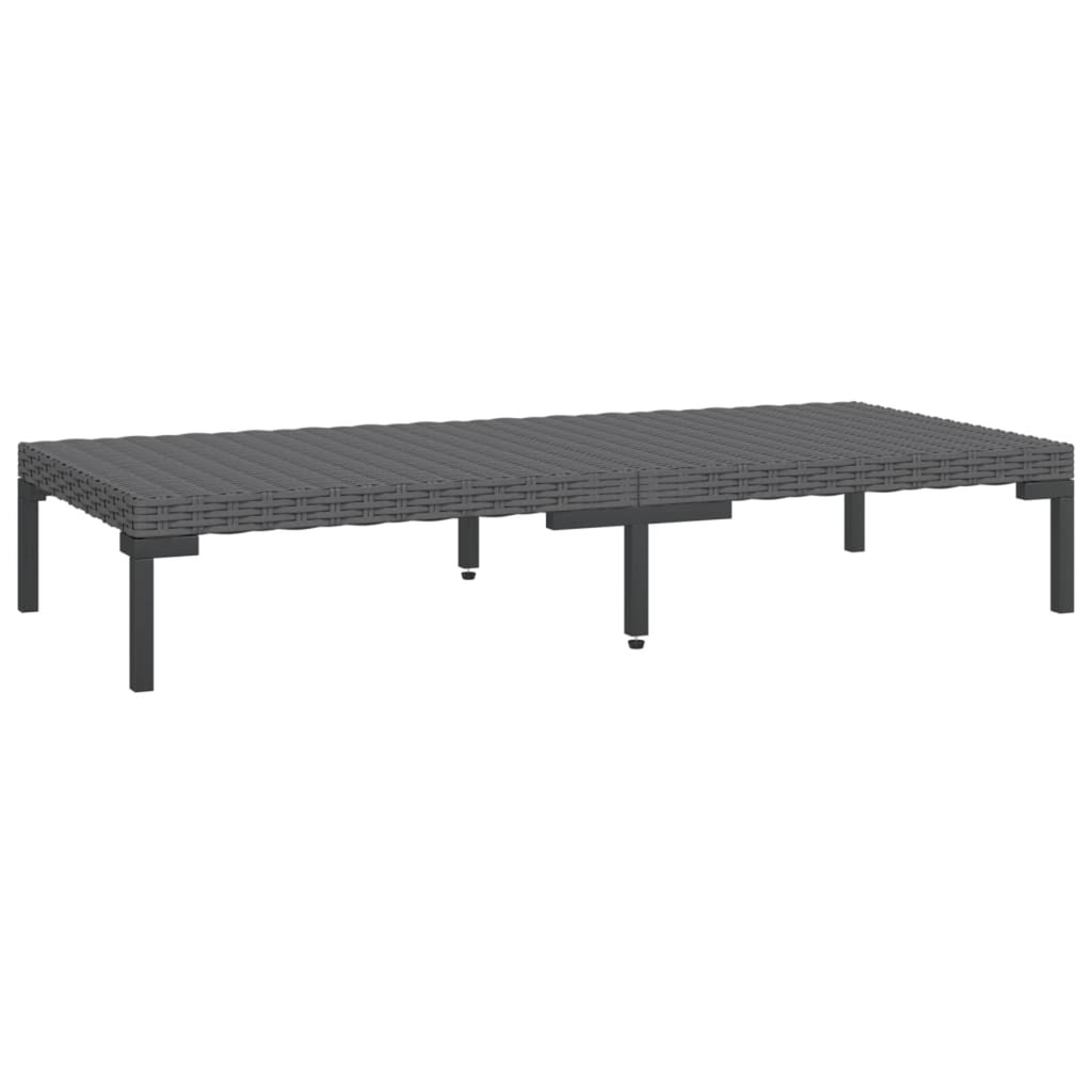 10 Piece Patio Set with Cushions Poly Rattan Dark Gray T460924