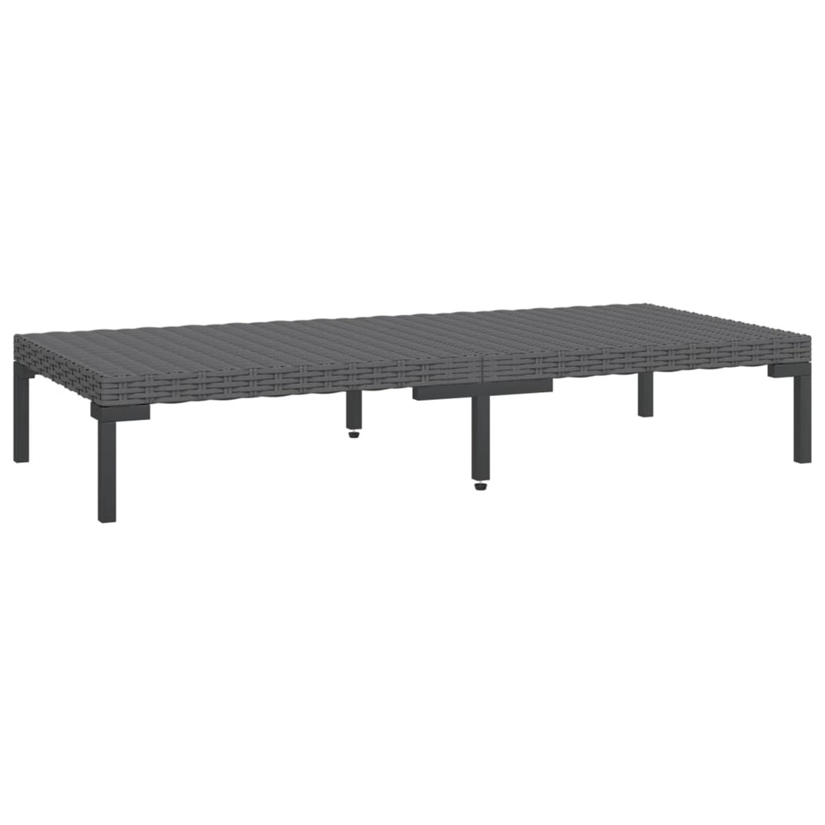 10 Piece Patio Set with Cushions Poly Rattan Dark Gray T460924