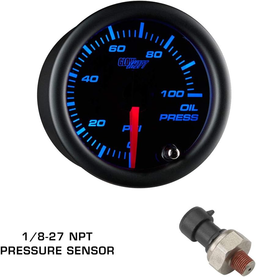 Tinted 7 Color 30 PSI Boost/Vacuum, 100 PSI Oil Pressure & Oil Temperature Gauges, Black Triple Pillar Pod T812