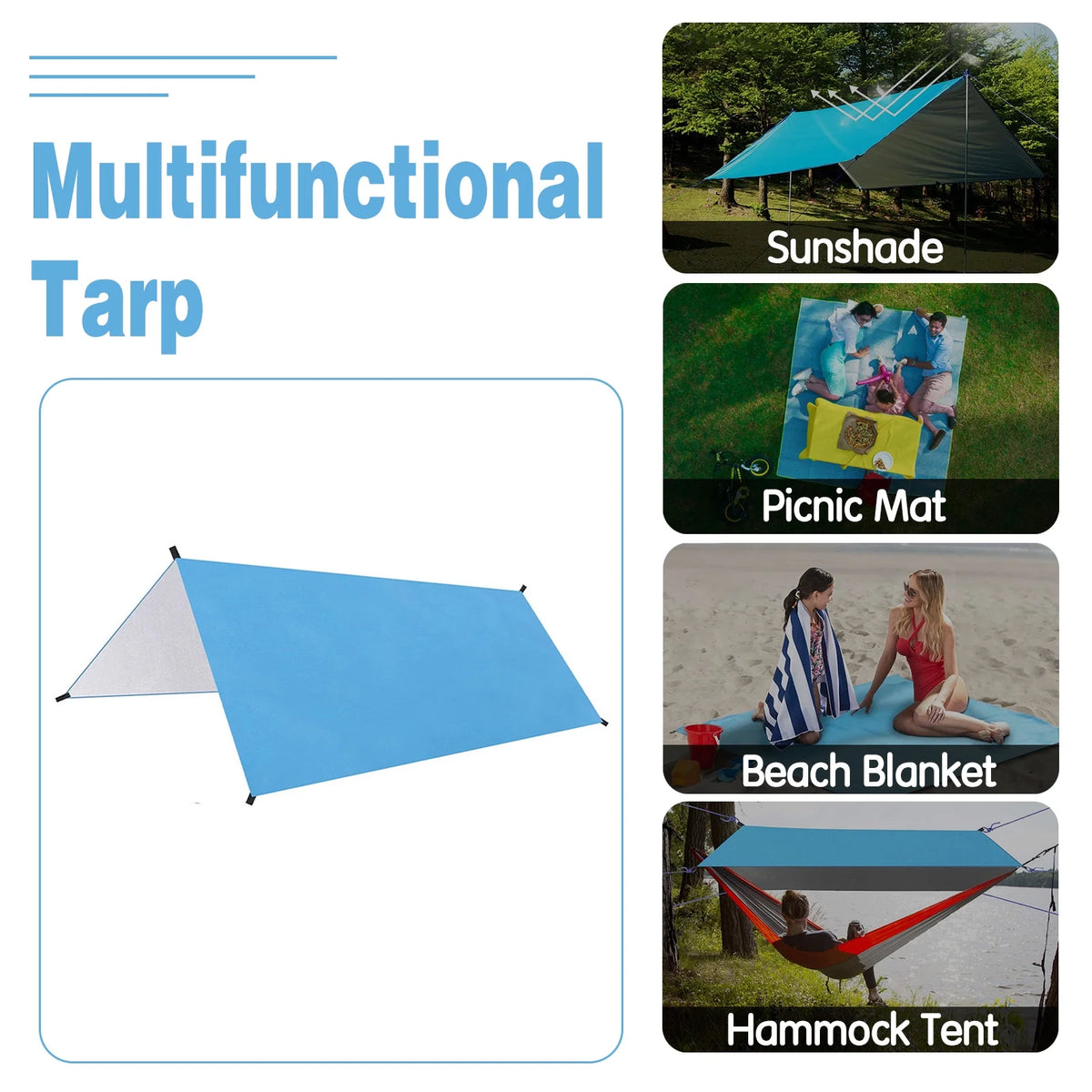 9.8 * 9.8ft Waterproof Camping Tarp Canopy I211