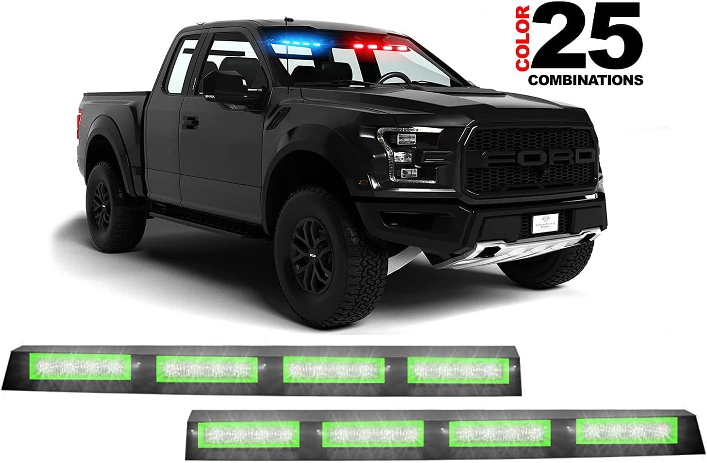 Blue/White LED Strobe Visor Light Bar M726758