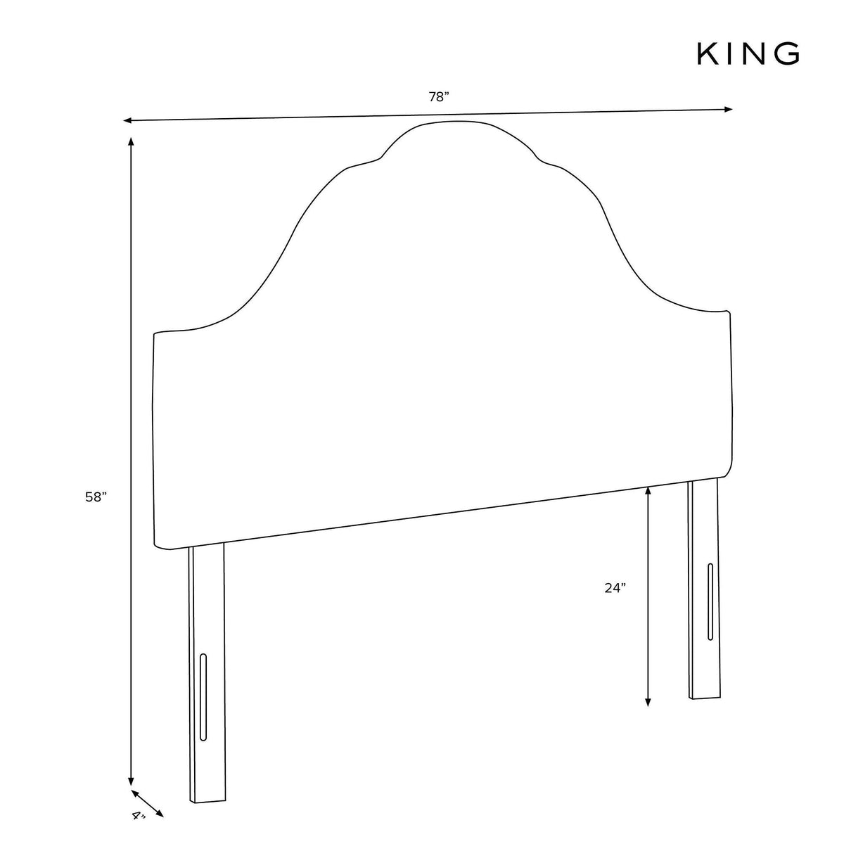 Arched Headboard Green White Floral D634