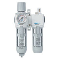 Compressed Air Filter Regulator Lubricator Combo Unit with Gauge 3/8 inch NPT Thread E5197