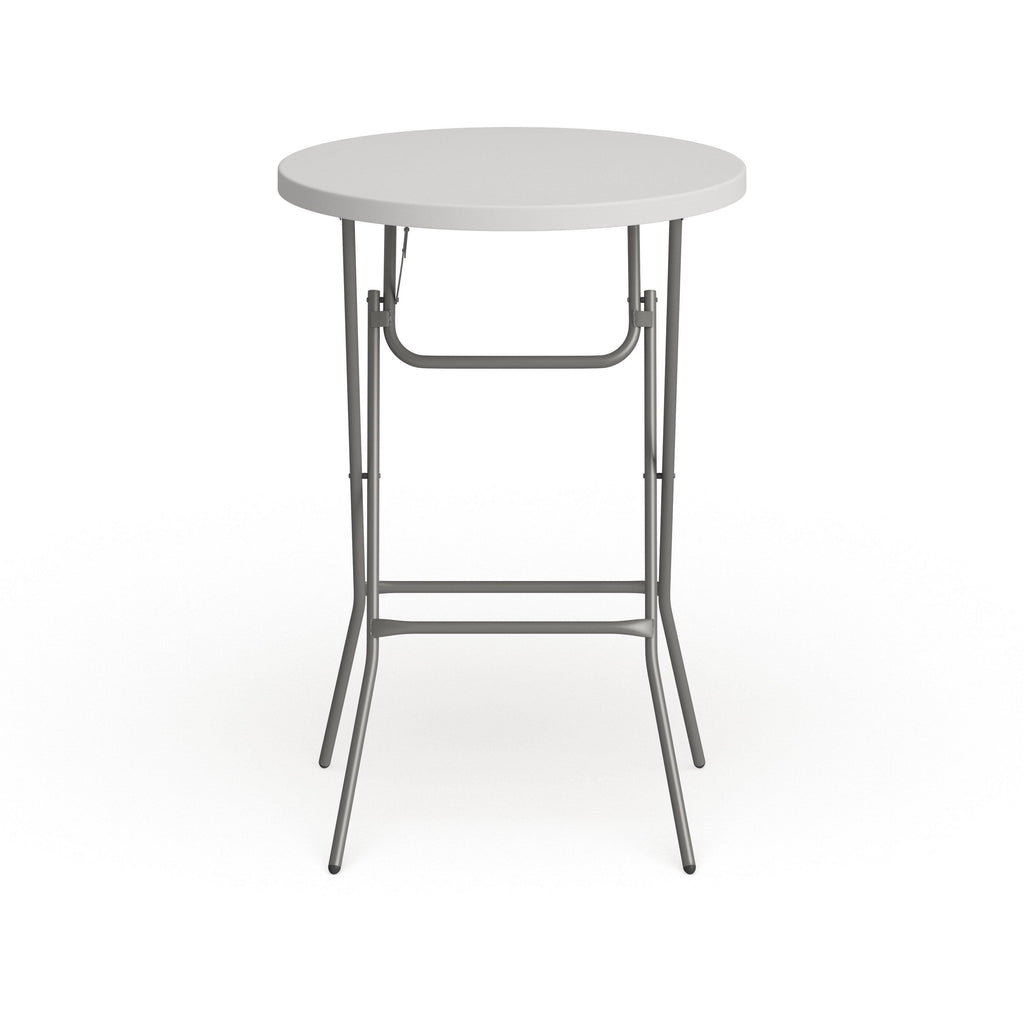 32-Inch Round Granite White Plastic Bar Height Folding Table L419865
