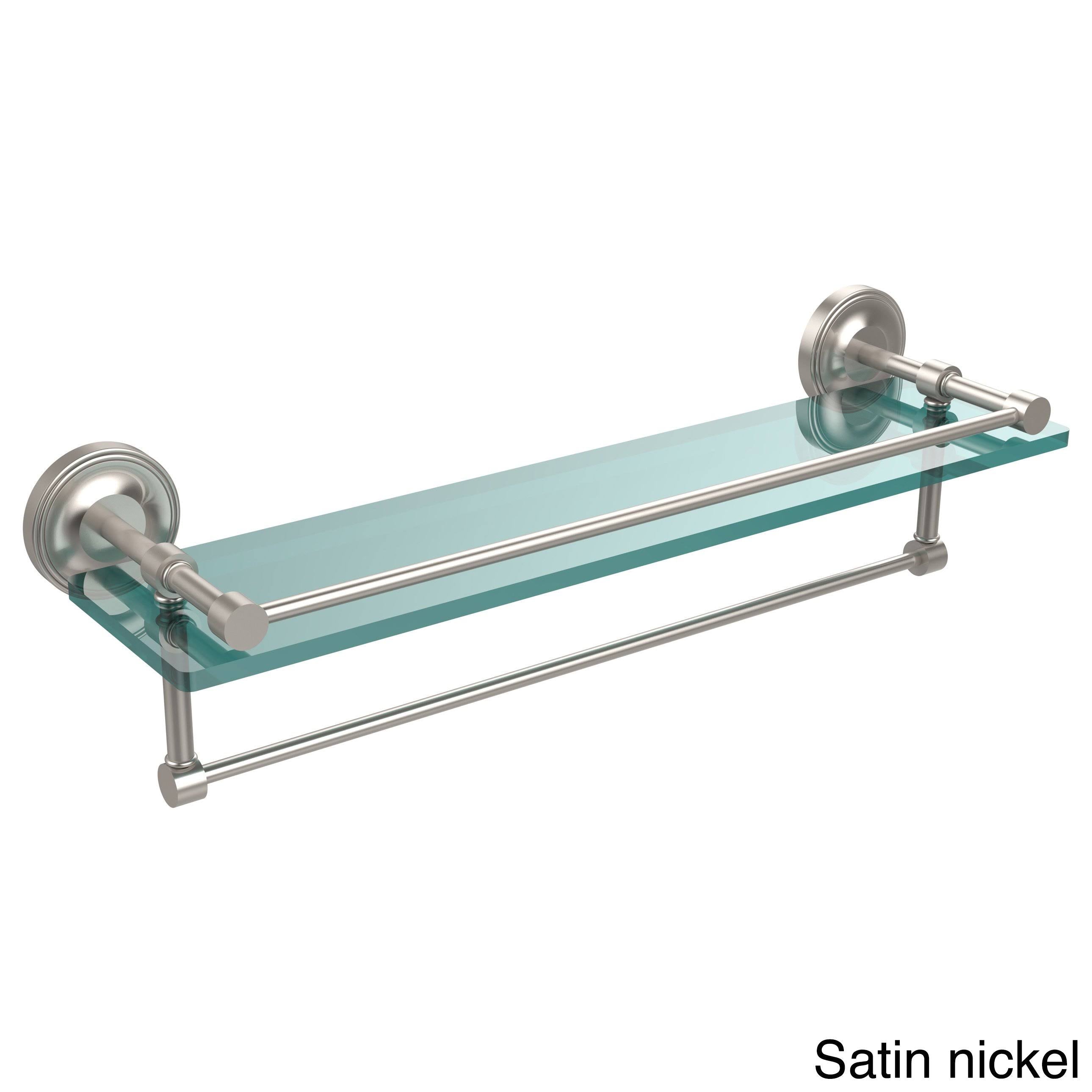 Antique Copper Glass Shelf with Towel Bar M4941