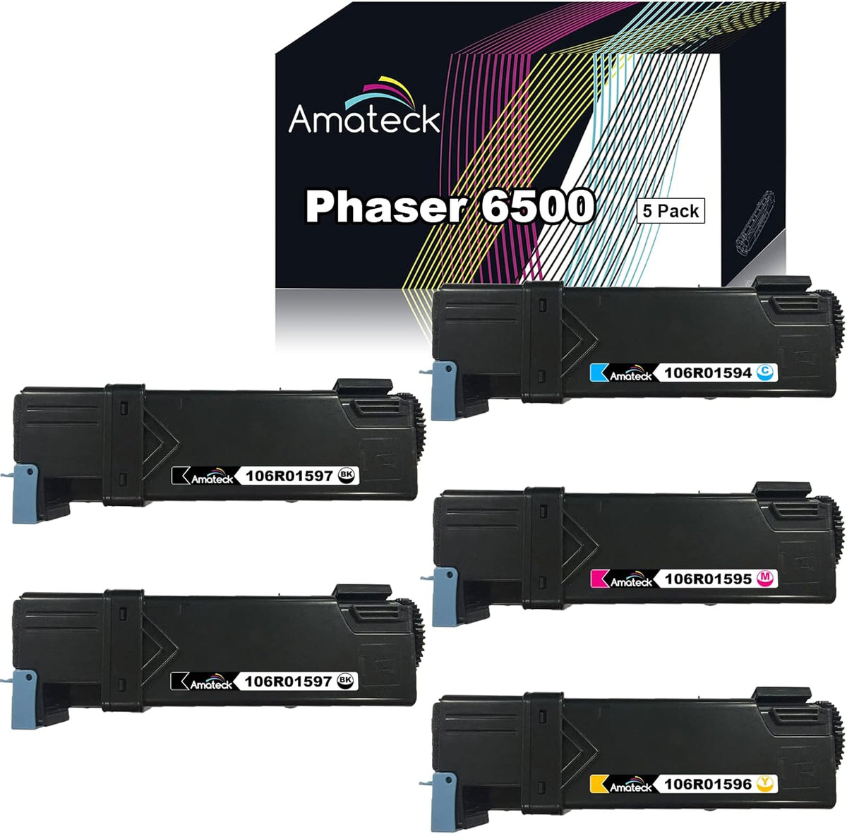 Compatible Toner Cartridge 5 Pack for Phaser 6500, WorkCentre 6505 G895