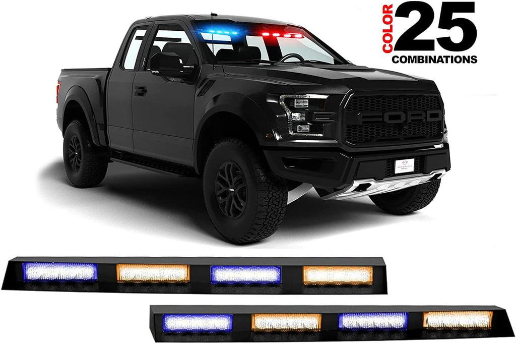 Blue/White LED Strobe Visor Light Bar M726758