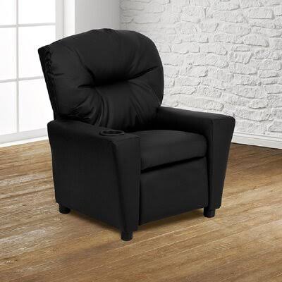 Black Leather Kids Recliner L67960