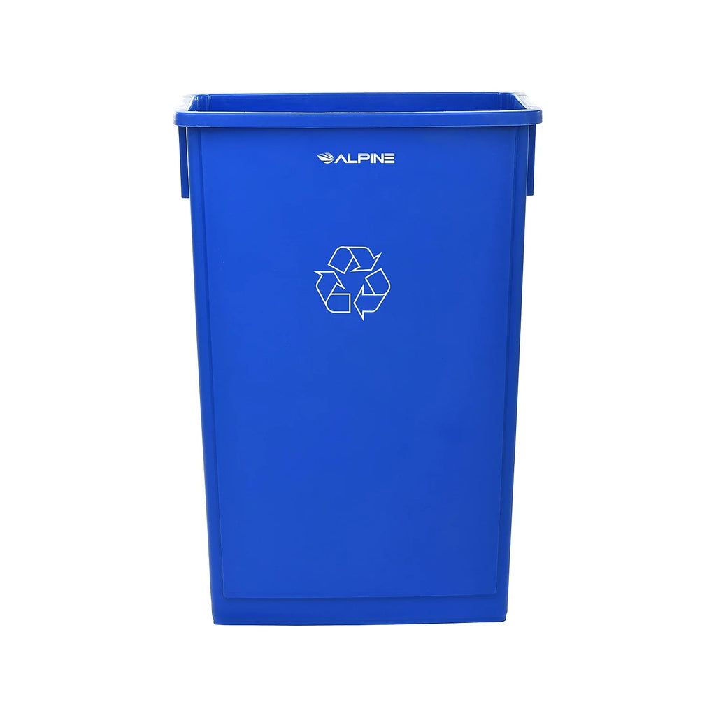 Blue 23-Gallon Polypropylene Trash Can with Slotted Lid 2/Pack M696