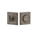 Hammered Rosette Single Cylinder Deadbolt in Titanium Gray T773