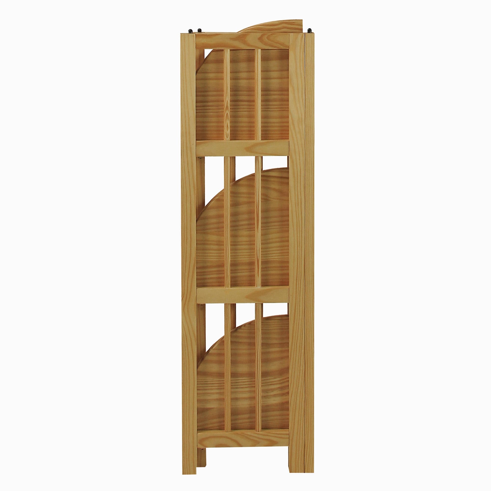 Truffle Brown 4-Shelf Corner Folding Bookcase V3982