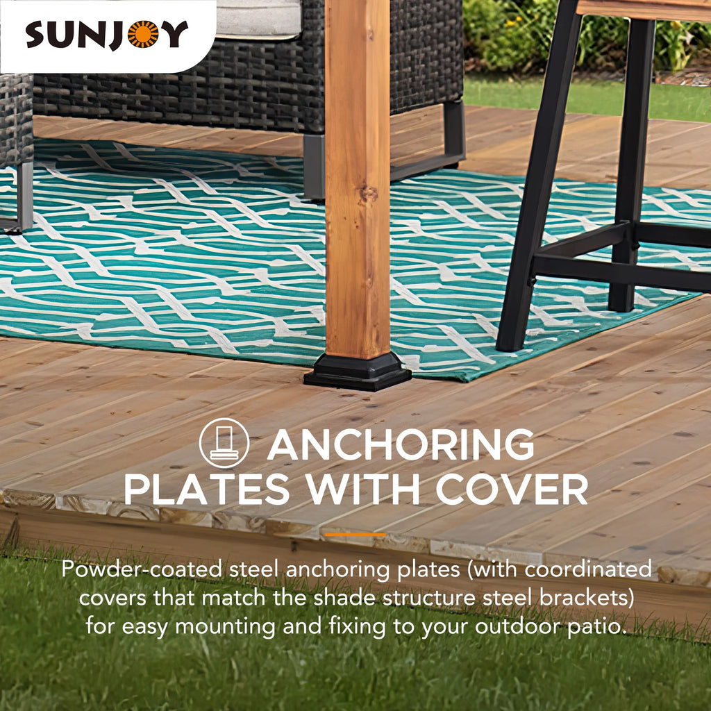 Steel Arched Pergola with Tan Shade S119535