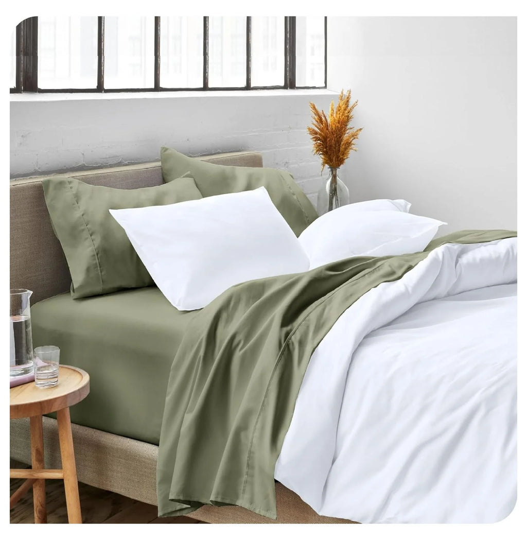 Split King 5 Piece Microfiber Bed Sheet Set with Deep Pockets F963