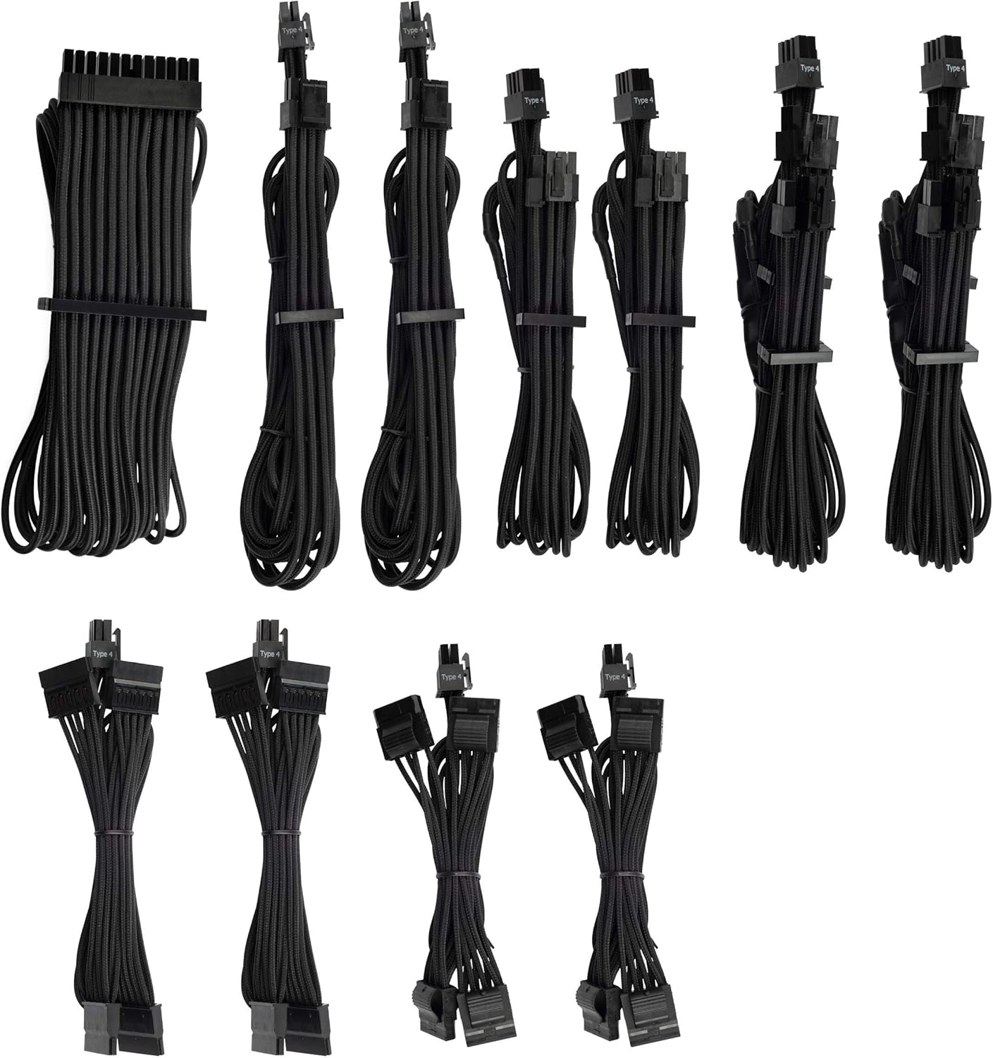 Red Individually Sleeved PSU Cables Pro Kit I667764