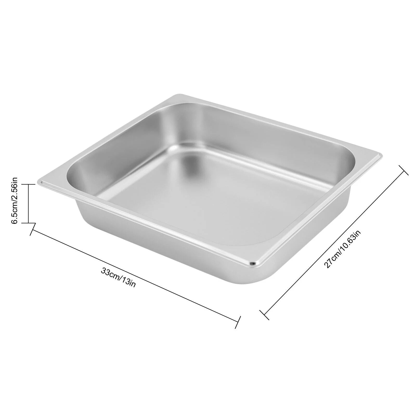 Silver Stainless Steel Chafer Buffet Chafing Dish Set Roll Top Food Warmer U456