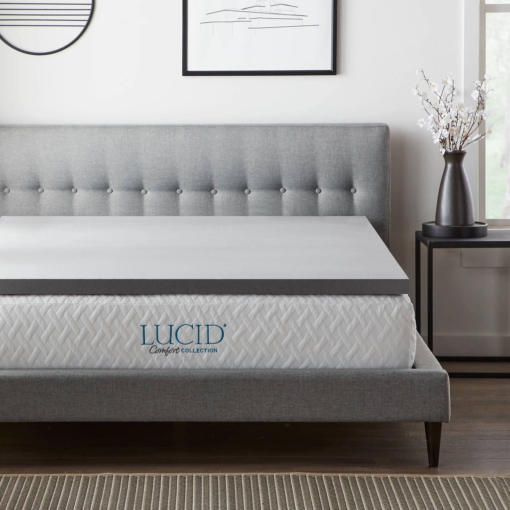 Gray Queen 4 inch Memory Foam Topper U20895