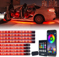 RGB LED Car Underglow Light Kit, 8PCS Bluetooth APP Control Strip H9478