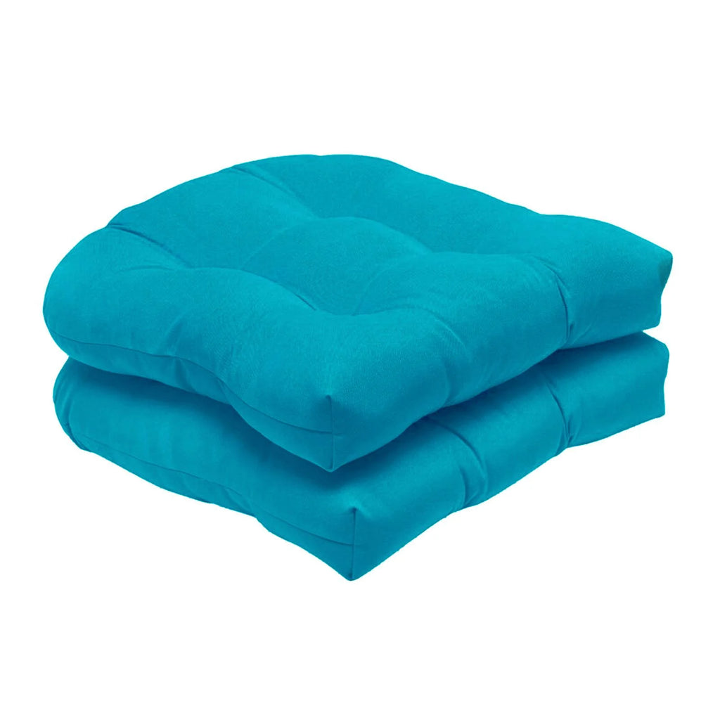 2 Pack Tufted Seat Cushions 19" x 19" U Shape Fade Resistant Blue H32982