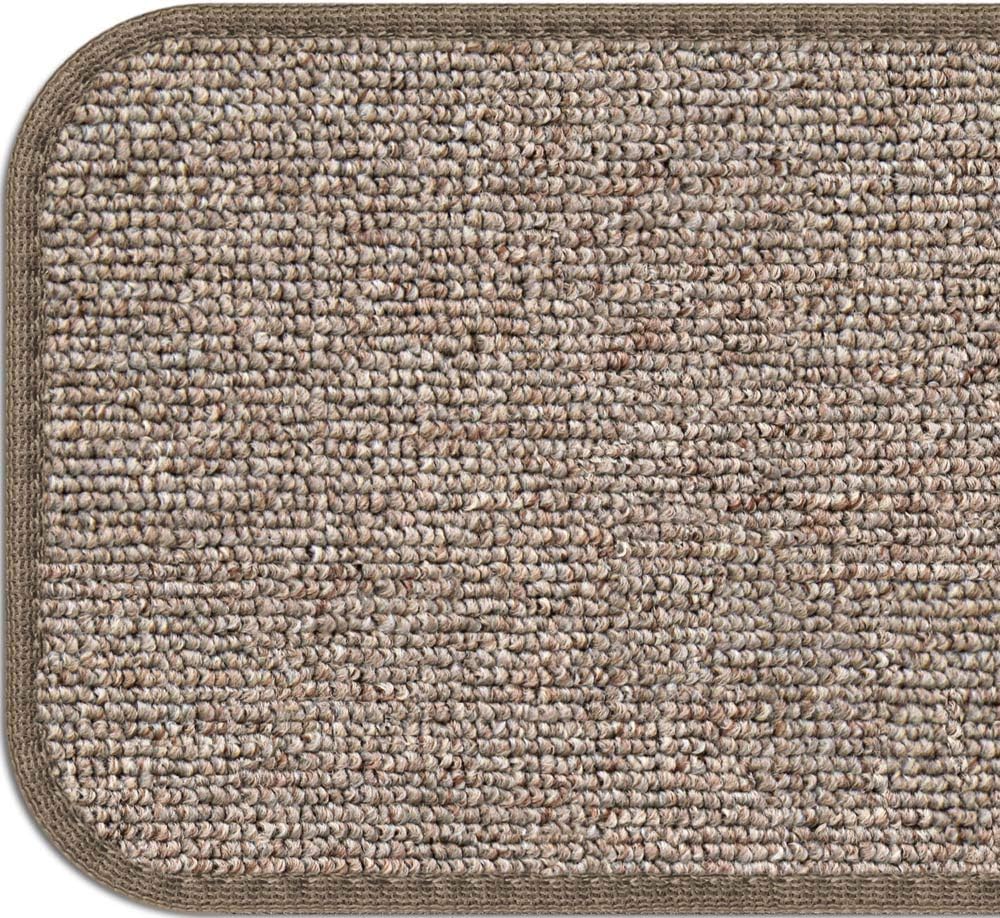 Set of 12 Adhesive Carpet Stair Treads Pebble Beige 8 Inches X 27 Inches Pack of 2 T4755
