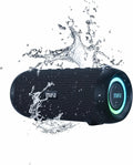 Bluetooth Speaker, Wireless Portable, 60W, IPX7 Waterproof, 24H Playtime, RGB Lights, Built-in Mic, with Protective Hardshell Case M77539