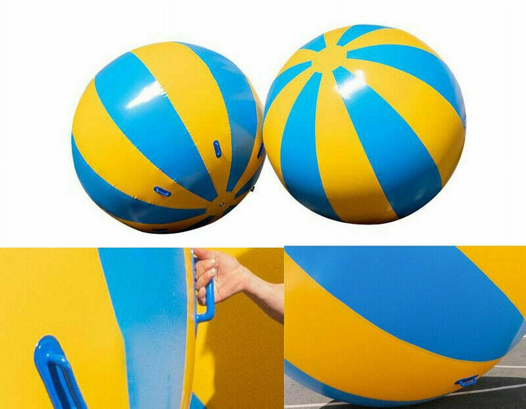PVC Color Matching Inflatable Beach Ball with 4 Handles and Fan Diameter 59 Inch S473381