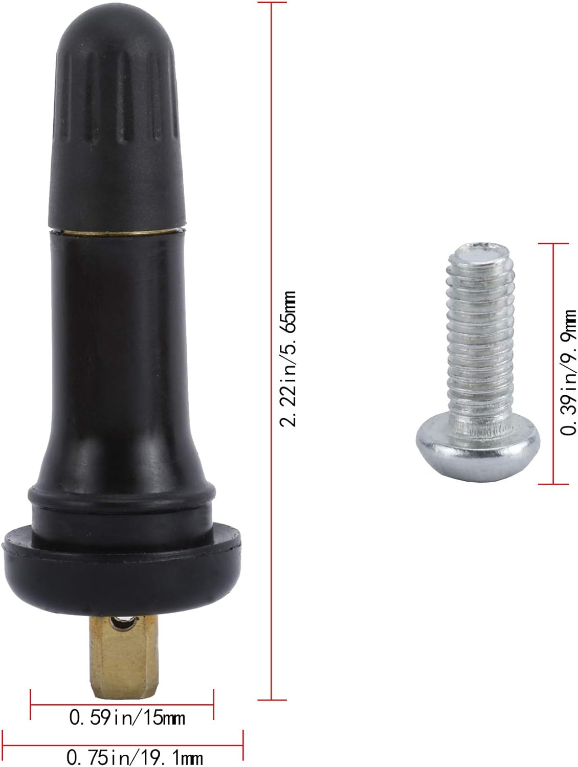 100 PCS Tire Pressure Sensor Rubber Valve Stems with Screws Pack of 2 U496
