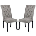 Grey Solid Wood Frame Dining Chair Set of 2 W6379