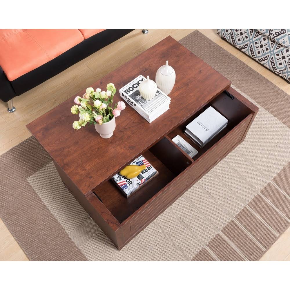Rustic Storage Coffee Table Vintage Walnut B9078
