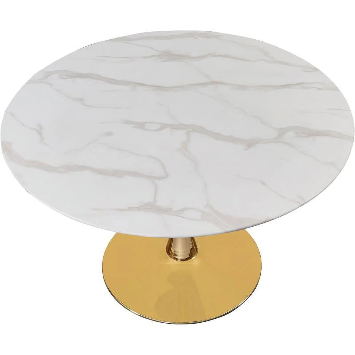 Gold Base Faux Marble Top Dining Table L133