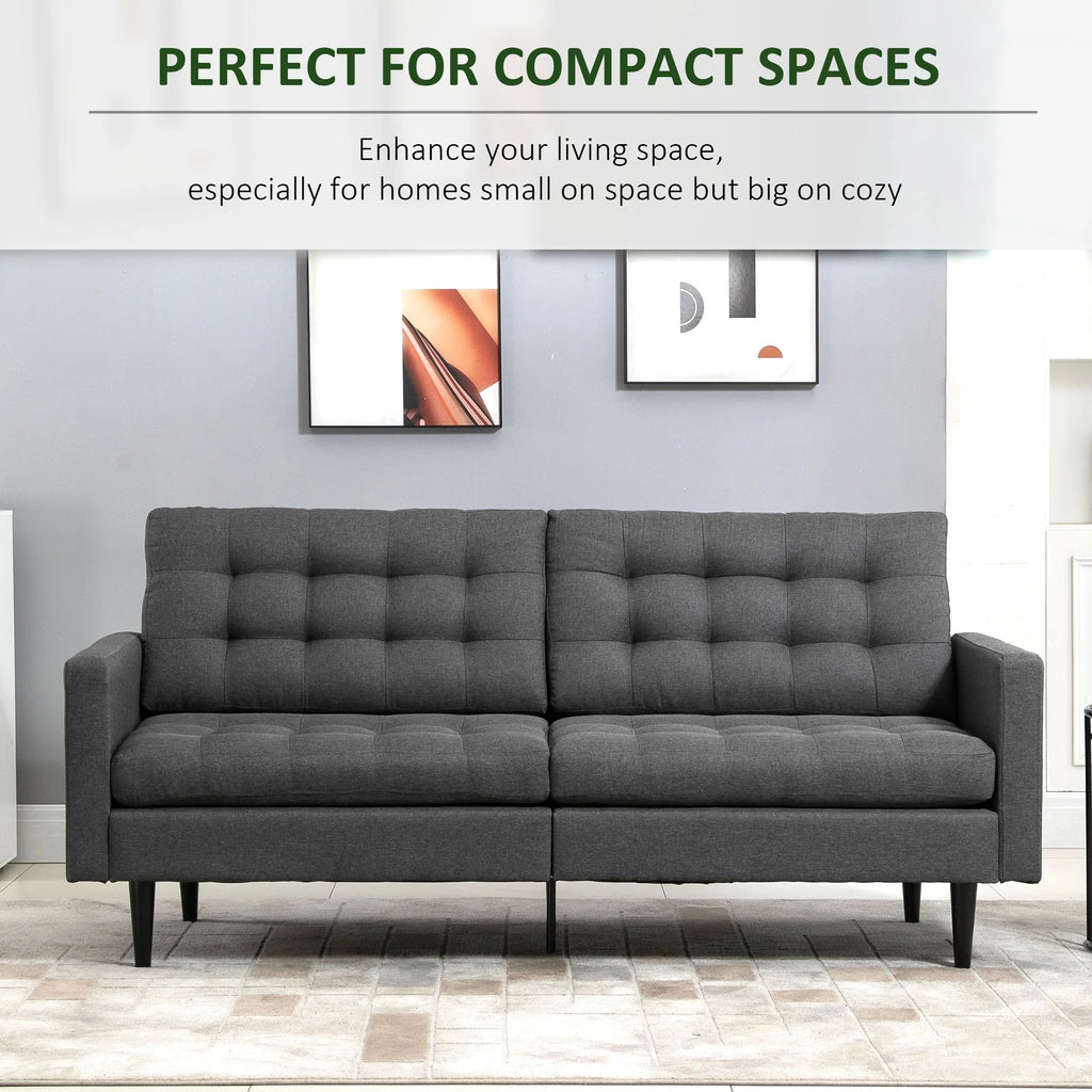 Grey Linen Fabric Convertible Sofa Bed O88930
